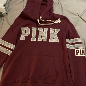 Victoria secrets pink hooded sweatshirt maroon
